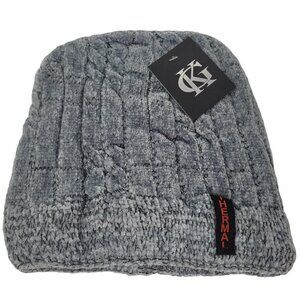 Women's Winter Thermal Fleece Knit Lined Beanie Hat, Gray